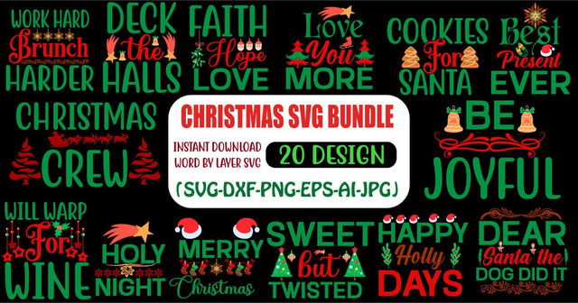 Christmas Design SVG Bundle.Merry Christmas, Christmas Bundle, SVG Blessedprint 
