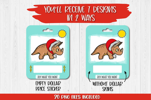 Christmas Dinosaur Money Card PNG Designs | Stocking Stuffer Sublimation TatiStudio 