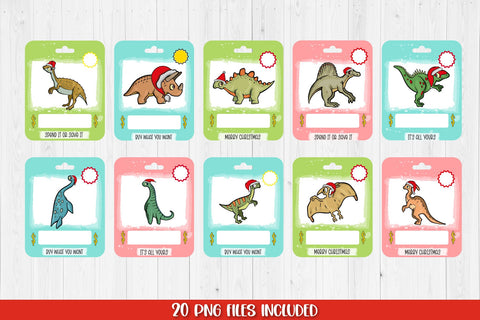 Christmas Dinosaur Money Card PNG Designs | Stocking Stuffer Sublimation TatiStudio 