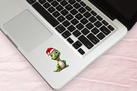 Christmas Dinosaur Printable Christmas Stickers Bundle Sublimation OrangeBrushStudio 