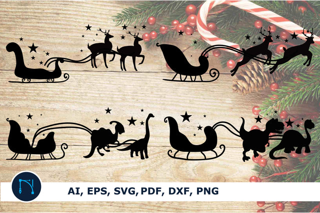 Christmas Dinosaur sleigh ride bundle svg SVG MD JOYNAL ABDIN 