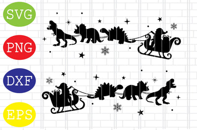 Christmas Dinosaur Sleigh Ride Svg, Merry Christmas Svg, Santa Svg, Christmas Holiday Svg, Png, Eps, Dxf Files SVG DigitalSvgFiles 