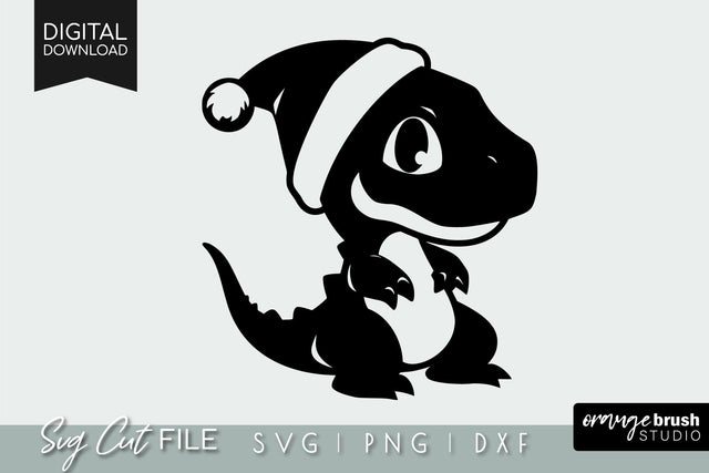 Christmas Dinosaur SVG Cut File For Cricut Baby Dinosaur SVG OrangeBrushStudio 