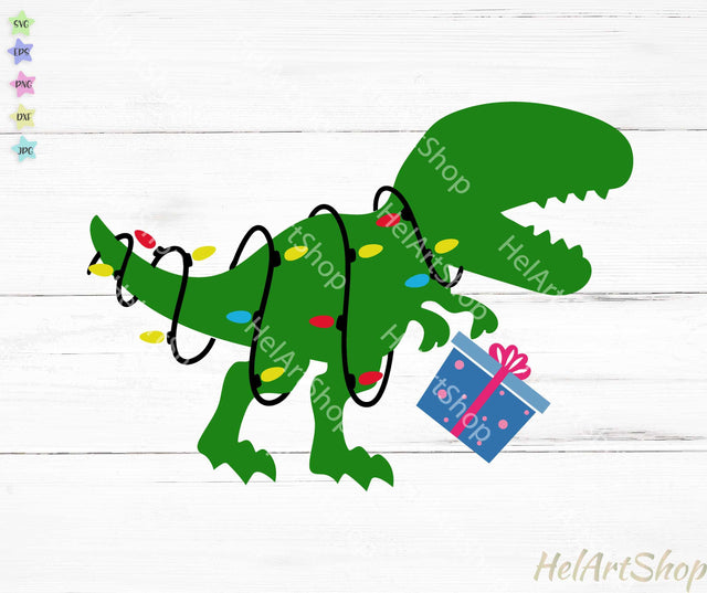Christmas dinosaur svg SVG _HelArtShop_ 