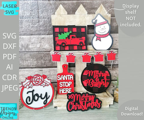 Christmas DIY Paint Kit Laser cut file, Tiered Tray svg SVG Trendy Designs Online 