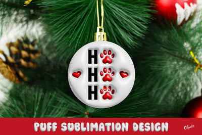 Christmas Dog. 3D Inflated Ornament Sublimation Olga Terlyanskaya 