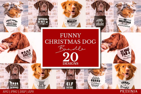 Christmas Dog Bundle SVG | Dog Bandana SVG SVG Petunia Digital Design 