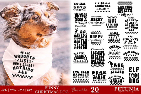 Christmas Dog Bundle SVG | Dog Bandana SVG SVG Petunia Digital Design 