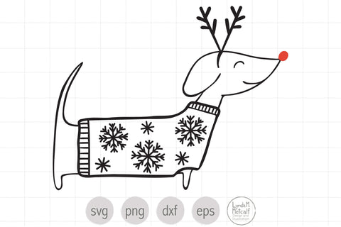 Christmas Dog in Sweater SVG SVG Lynda M Metcalf 