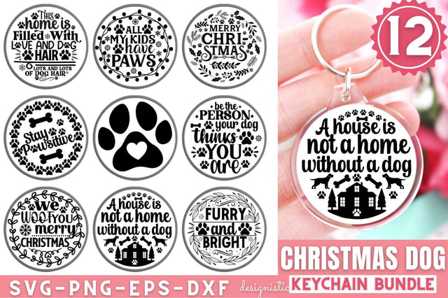Christmas Dog Keychain SVG Bundle, Keychain Dog SVG Bundle, Dog Keychain Bundle SVG DESIGNISTIC 