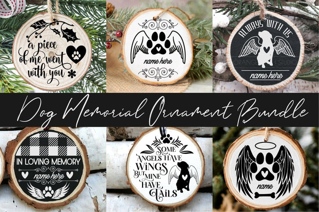 Christmas Dog Memorial Ornament Bundle SVG Round Ornaments SVG OrangeBrushStudio 