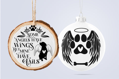 Christmas Dog Memorial Ornament Bundle SVG Round Ornaments SVG OrangeBrushStudio 