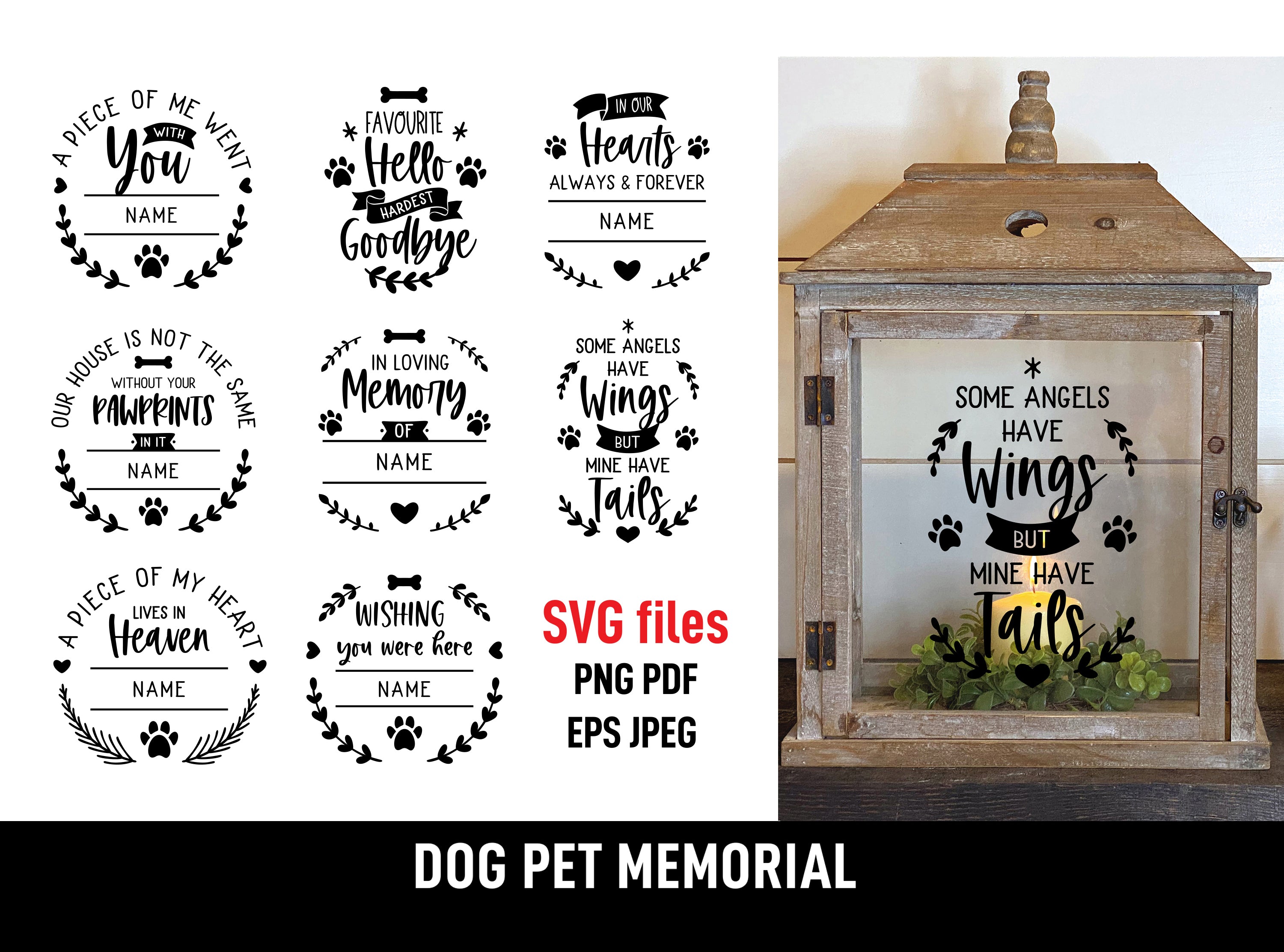 Dog Memorial SVG Angel Clipart