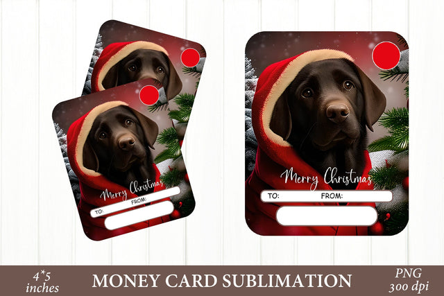 Christmas Dog Money Card PNG. Money Card Holder Sublimation Olga Terlyanskaya 