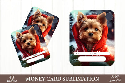 Christmas Dog Money Card. Sublimation Money Card Sublimation Olga Terlyanskaya 