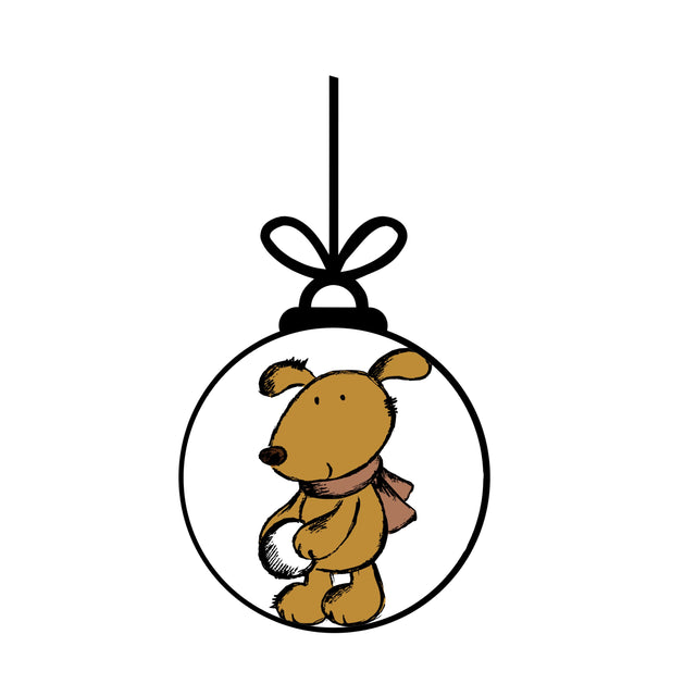 Christmas Dog ornament PNG instant Download Cut file, download, PNG, Cricut silhouette, Cute Dog, Holliday png, Snowball png, Merry christmas png Sublimation Whitetailcrafts 