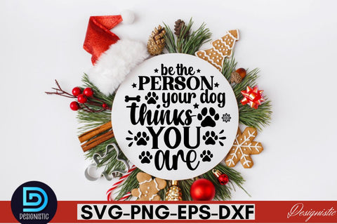 Christmas Dog Round Sign SVG Bundle, Christmas Dog Round Sign Bundle SVG DESIGNISTIC 