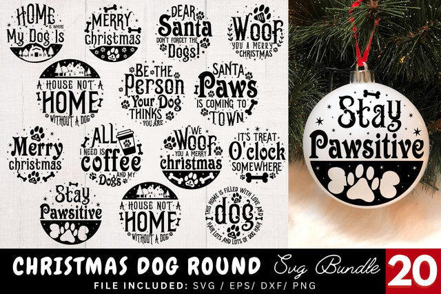 Christmas Dog Round SVG Bundle SVG Regulrcrative 