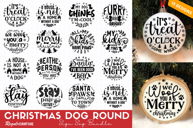Christmas Dog Round SVG Bundle SVG Regulrcrative 