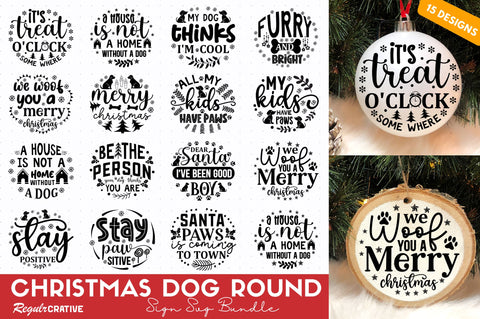 Christmas Dog Round SVG Bundle SVG Regulrcrative 