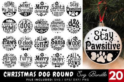 Christmas Dog Round SVG Bundle SVG Regulrcrative 