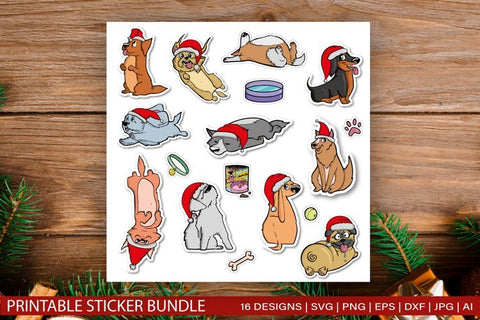 Christmas Dog Sticker Bundle for Cricut SVG EPS JPG SVG TatiStudio 