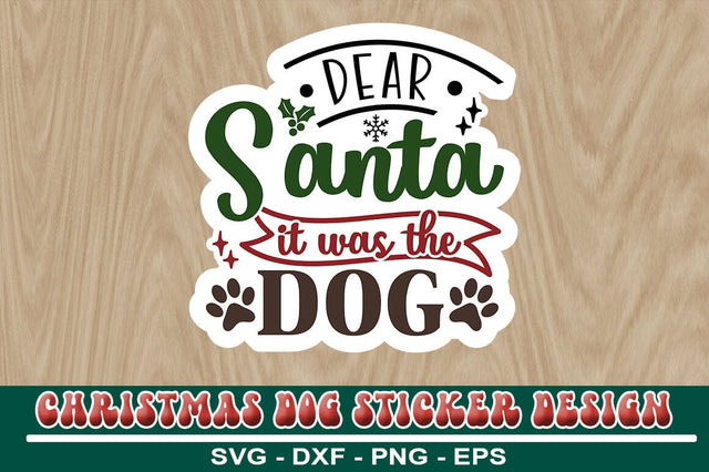 Christmas Dog Sticker Design Template SVG CraftingStudio 
