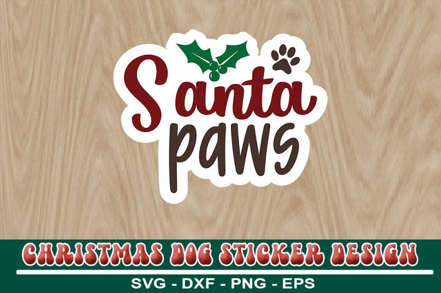 Christmas Dog Sticker Design Template SVG CraftingStudio 