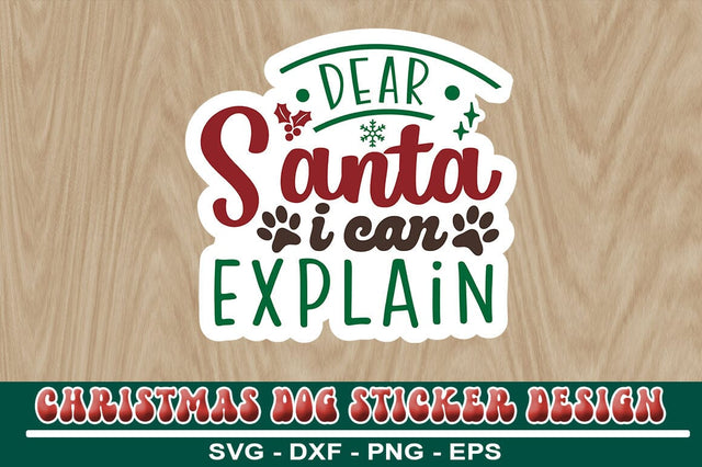 Christmas Dog Sticker Design Template SVG CraftingStudio 