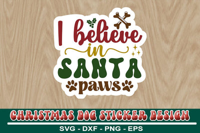 Christmas Dog Sticker Design Template SVG CraftingStudio 