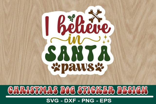 Christmas Dog Sticker Design Template SVG CraftingStudio 