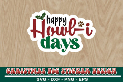 Christmas Dog Sticker Design Template SVG CraftingStudio 