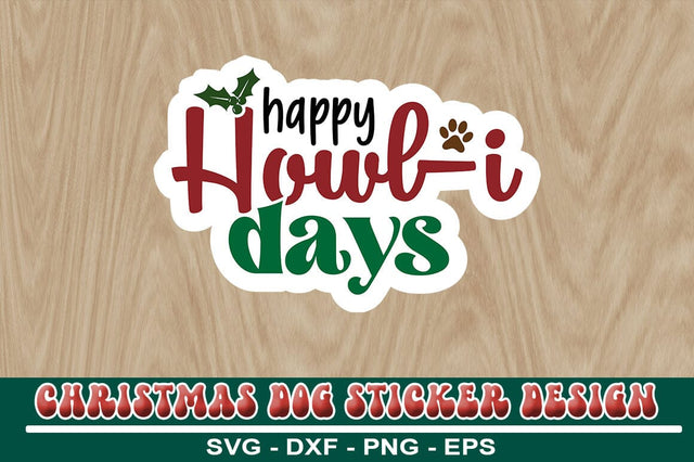 Christmas Dog Sticker Design Template SVG CraftingStudio 