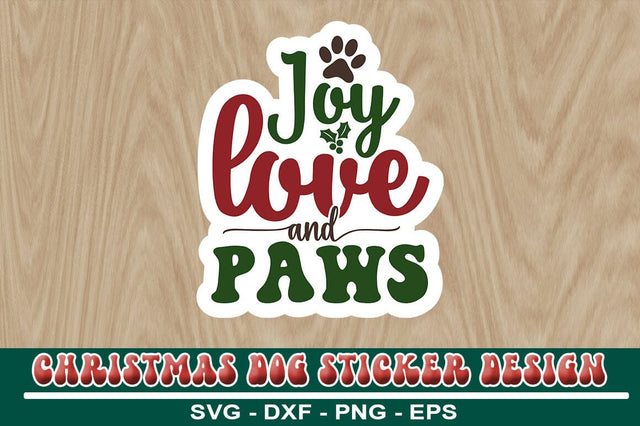 Christmas Dog Sticker Design Template SVG CraftingStudio 