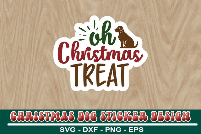 Christmas Dog Sticker Design Template SVG CraftingStudio 