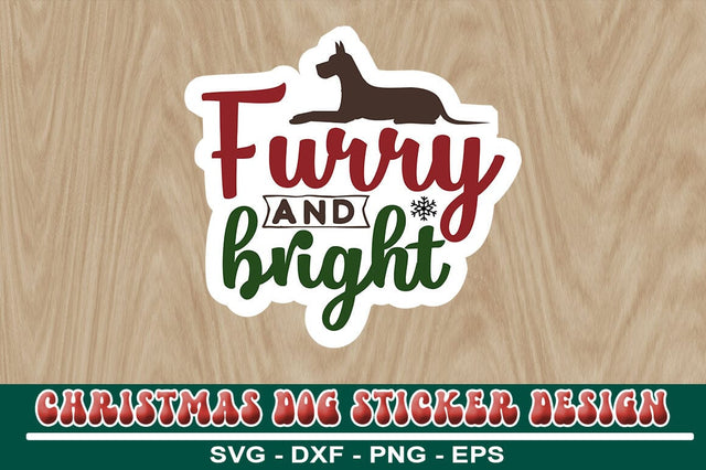 Christmas Dog Sticker Design Template SVG CraftingStudio 