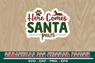 Christmas Dog Sticker Design Template SVG CraftingStudio 
