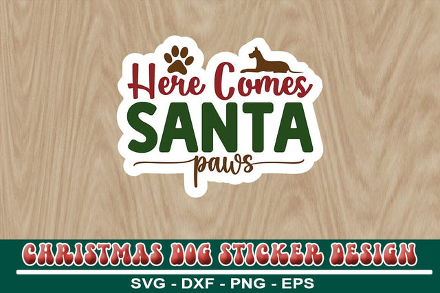 Christmas Dog Sticker Design Template SVG CraftingStudio 