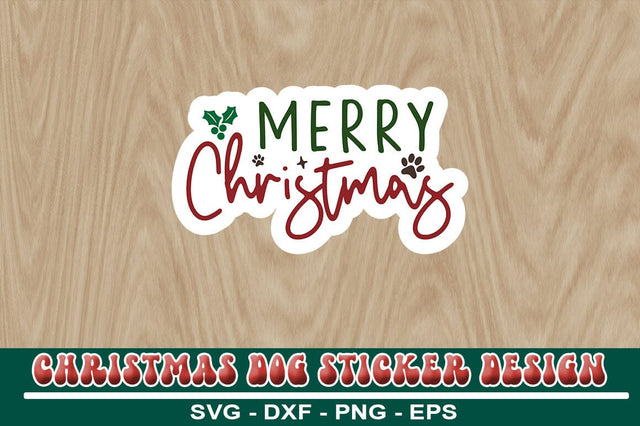 Christmas Dog Sticker Design Template SVG CraftingStudio 