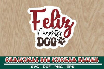 Christmas Dog Sticker Design Template SVG CraftingStudio 