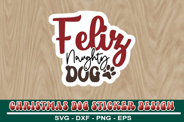 Christmas Dog Sticker Design Template SVG CraftingStudio 