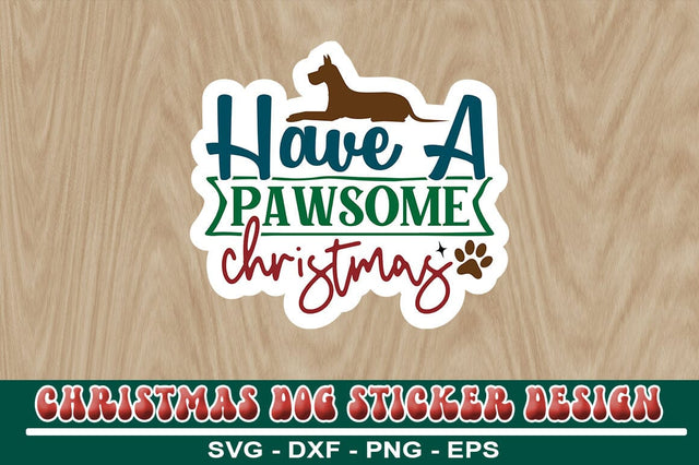 Christmas Dog Sticker Design Template SVG CraftingStudio 