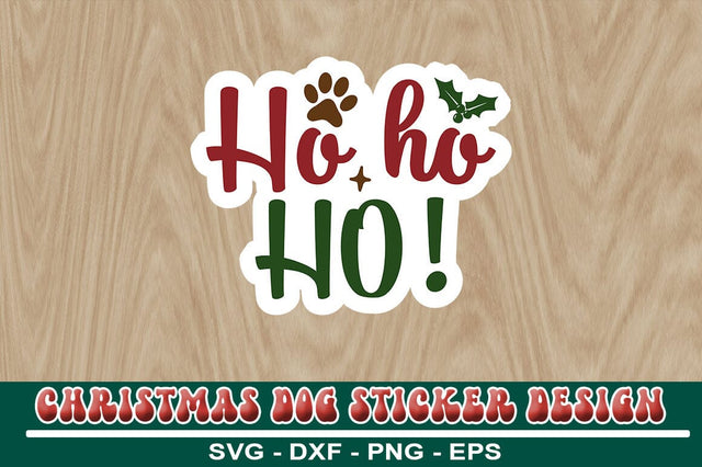 Christmas Dog Sticker Design Template SVG CraftingStudio 