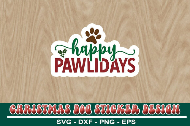 Christmas Dog Sticker Design Template SVG CraftingStudio 