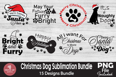 Christmas Dog Sublimation Bundle - 15 Dog Sublimation PNG Sublimation jacpot007 