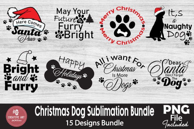 Christmas Dog Sublimation Bundle - 15 Dog Sublimation PNG Sublimation jacpot007 