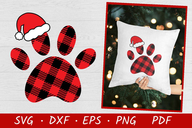 Christmas Dog SVG | Christmas SVG | Buffalo Plaid Dog Paw SVG Irina Ostapenko 
