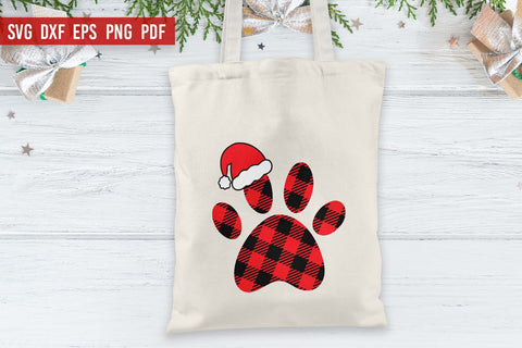 Christmas Dog SVG | Christmas SVG | Buffalo Plaid Dog Paw SVG Irina Ostapenko 