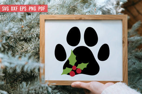 Christmas Dog SVG | Christmas SVG | Dog Paw Print SVG SVG Irina Ostapenko 