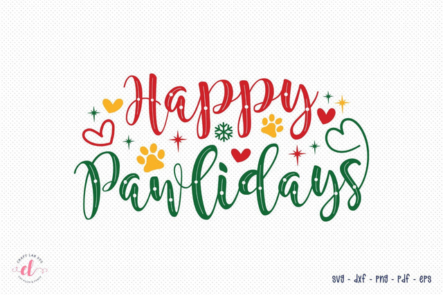 Christmas Dog SVG Design - Happy Pawlidays SVG CraftLabSVG 
